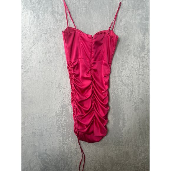 Oh Polly “Timeless Romance” Pink Satin Mini Dress – Size 4 - Picture 3 of 8